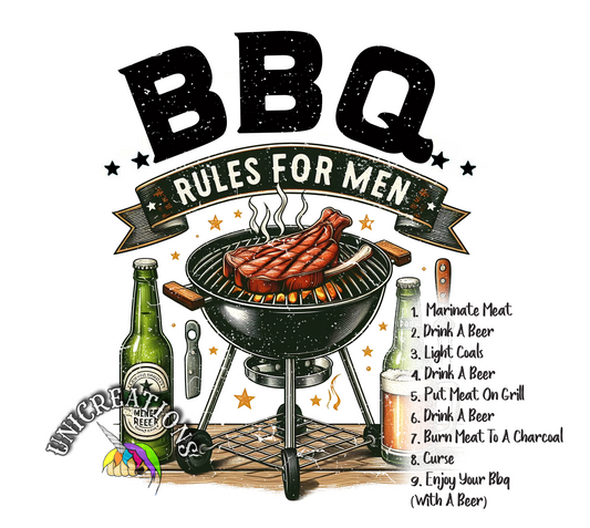 BBQ Rules for Men Printed Tumbler