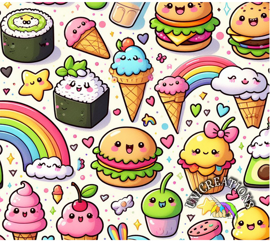 Kawaii Sushi & Sweets Printed Tumbler
