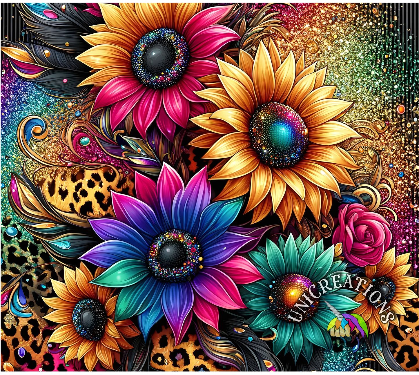 Colorful Sunflowers Printed Tumbler