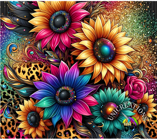 Colorful Sunflowers Printed Tumbler