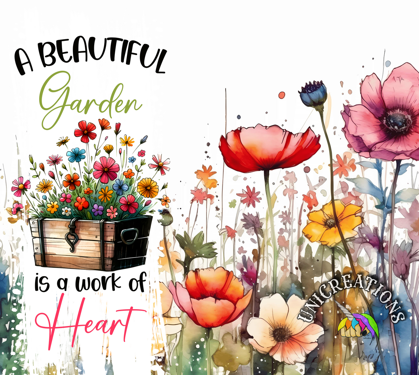 A Garden is a Work of Heart Printed Tumbler