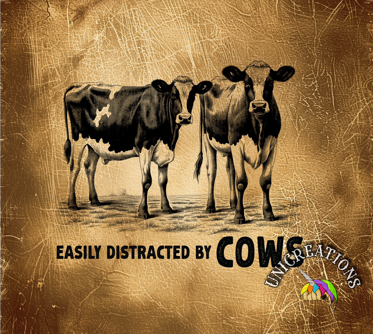 Easily Distracted by Cows Printed Tumbler