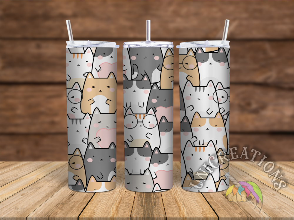 Cute Kitties Printed Tumbler